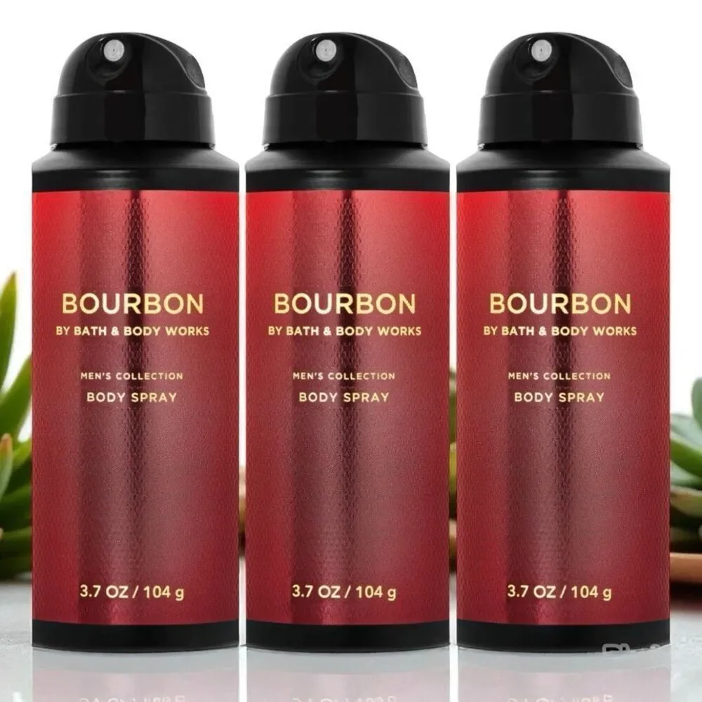Bath & Body Works Lot of 3 Bourbon Men’s Collection Pepper Amber Oak Body Spray